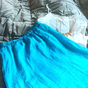 Black House White Market silk long skirt